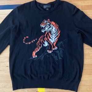 Intarsia Knit Tiger Sweater
